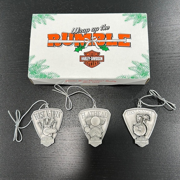 Harley-Davidson Vintage Engine Ornament Set - Picture 1 of 7